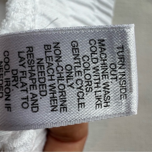 CATO Women's Solid Linen Pants Drawstring Beach White Sz L Pockets Lounge Wear - Picture 12 of 12